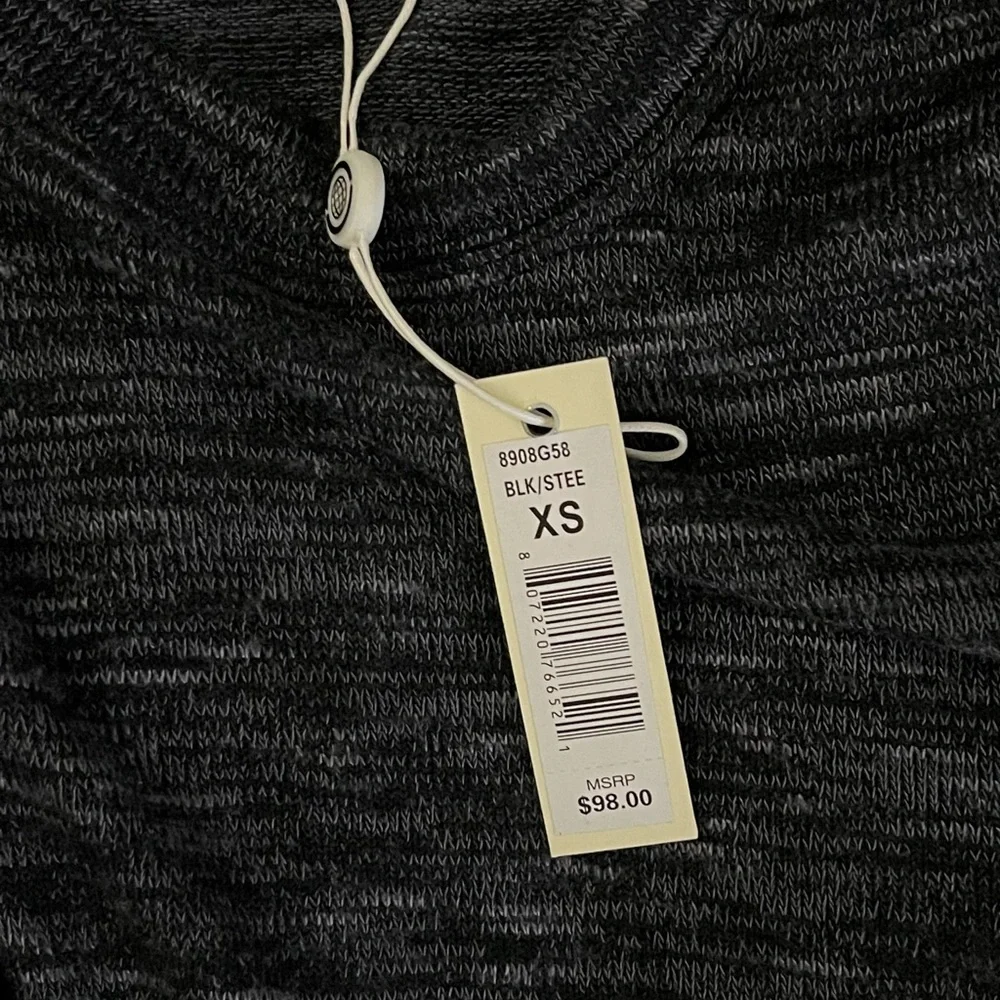 Max Studio Black Marled Knit Tie Waist Dress XS NWT $98